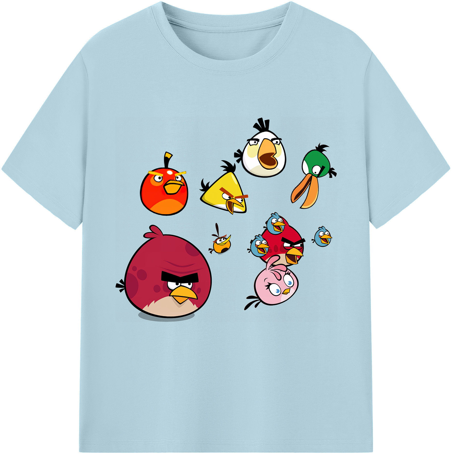（画像用） Angry Birds アングリーバード 綿100％半袖Tシャツ（フロントプリント）